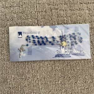 NWOT Immaculate Conception Basilica Shrine Blue Silver Tone Rosary Catholic